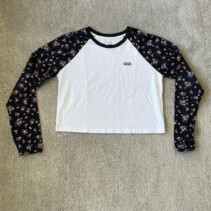 EC Vans Long Sleeve Floral Cropped Top - Size Small